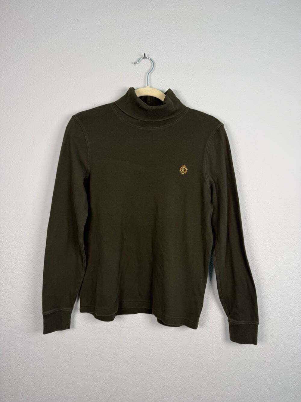 Vintage Ralph Lauren RLL Olive Green Turtle Neck Cotton Size S Small Women’s